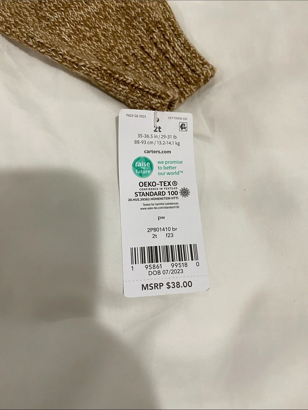 Carter's Brown Crewneck Henley Sweater